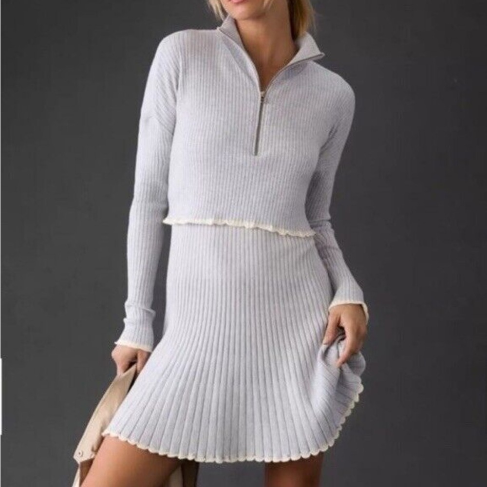 NWT Anthropologie Daily Practice Ribbed Half-Zip Leisure Dress XL